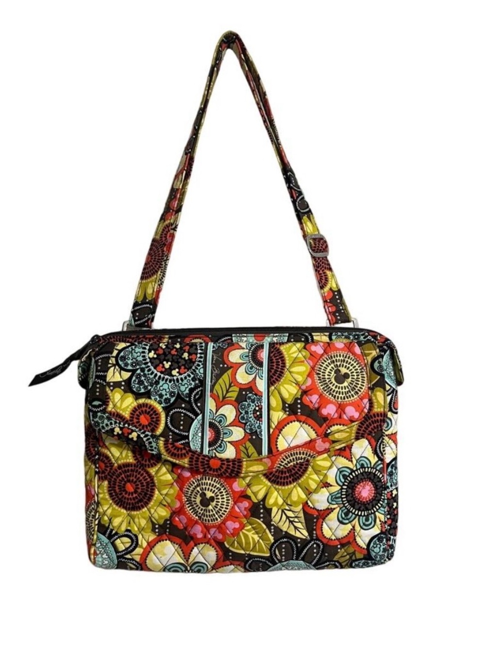 Vera Bradley Disney Mickey Mouse Perfect Petals Floral Quilted Crossbody